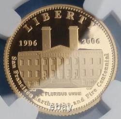 Pièce de monnaie en or de $5, édition 2006 S NGC Proof 70 Ultra Cameo Old Mint, PF70 U-Cam $5 en or.