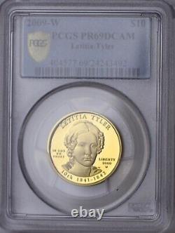 Pièce de monnaie en or fin 9999 $10 Letitia Tyler, Première Dame. PCGS PR69DCAM 2009-W.