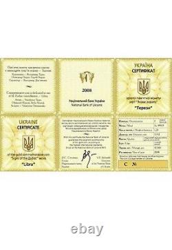 Pièce en or commémorative Libra dans un écrin. Certificat avec 3 signatures