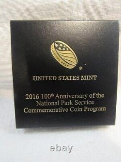 Pièce en or commémorative de cinq dollars du Service des parcs nationaux de la Monnaie des États-Unis de 2016.
