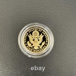 Pièce en or de 5 $ Proof 2008-W Commemorative Aigle Pêcheur avec boîte et SANS COA 90 % or