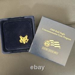 Pièce en or de 5 $ Proof 2008-W Commemorative Aigle Pêcheur avec boîte et SANS COA 90 % or