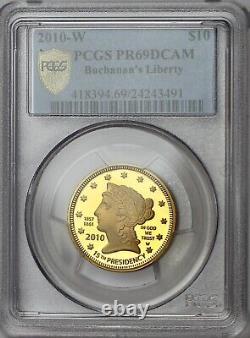 Pièce en or de preuve de 10 $ de la première épouse de Buchanan, Liberty, de 2010-W, évaluée PCGS PR69DCAM
