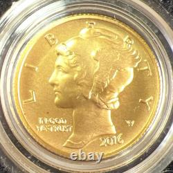 Pièce en or du centenaire du Mercury Dime de 2016