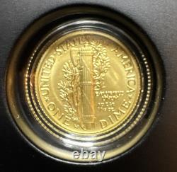 Pièce en or du centenaire du Mercury Dime de la Monnaie des États-Unis 2016, article de la Monnaie de West Point n° 16XB