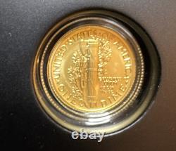 Pièce en or du centenaire du Mercury Dime de la Monnaie des États-Unis 2016, article de la Monnaie de West Point n° 16XB