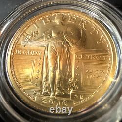 Pièce en or du centenaire du quarter Standing Liberty 2016, magnifique