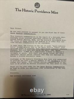 Pièce officielle en or 14 carats et timbres de la navette spatiale Columbia 1981 Édition deluxe