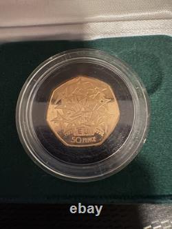 Pièce spéciale de 50p en or 1998 pour le 25e anniversaire de l'UE