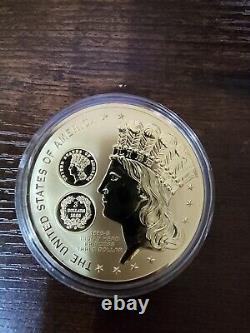 Pièces commémoratives américaines autochtones plaquées or 24 carats (3)