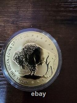 Pièces commémoratives américaines autochtones plaquées or 24 carats (3)