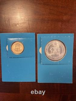 Pièces d'or et d'argent de 1972 commémorant l'indépendance de la Jamaïque