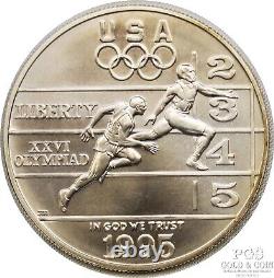 Pièces olympiques américaines de 1995 des Jeux du Centenaire d'Atlanta, ensemble de 4 pièces UNC avec certificat d'authenticité n° 21778.
