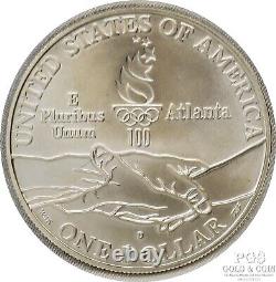 Pièces olympiques américaines de 1995 des Jeux du Centenaire d'Atlanta, ensemble de 4 pièces UNC avec certificat d'authenticité n° 21778.