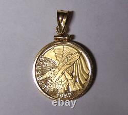 Preuve 1987 US Constitution $5 Or Commémoratif en Or 14kt Cadre de Pièce