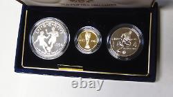 Preuve de l'ensemble de pièces de monnaie de la Coupe du Monde de football de 1994-W avec pièce d'or de 5 $ et dollar en argent