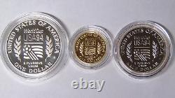 Preuve de l'ensemble de pièces de monnaie de la Coupe du Monde de football de 1994-W avec pièce d'or de 5 $ et dollar en argent