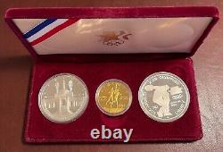 Preuve de la Série commémorative en or et en argent de 3 pièces de 10 $ des Jeux olympiques de Los Angeles 1983-84