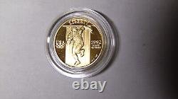 Preuve des Jeux Olympiques de 1992 - 5 $ en or commémoratif avec boîte et certificat d'authenticité
