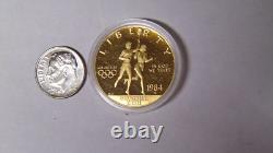 Preuve pièce d'or de 10 $ des Jeux Olympiques de 1984-W 0,48375 oz d'or Sans boîte ni certificat d'authenticité