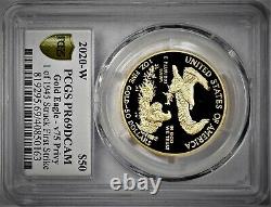 Proof 2020 V75 American Gold Eagle 1 Once $50 Pièce Pcgs Ms69