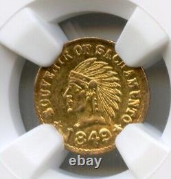 Rare 1/2 en or de Californie de 1849, Souvenir de Sacramento / NGC UNC / R-8