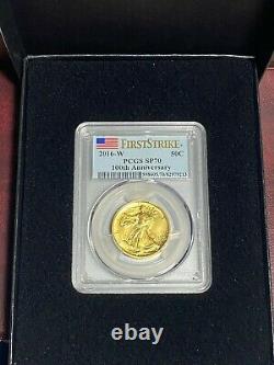 Réducte! 2016 W Gold Walking Liberty Demi-dollar Centennial Coin Ngc Sp70 F/s