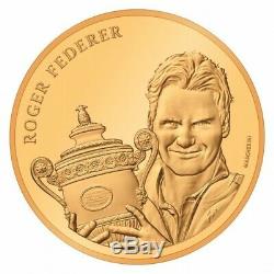 Roger Federer 2020 50 Francs Suisses Pièce D'or Preuve Pièce Commémorative