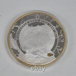 Ruée vers l'or américaine Californie Pièce en argent plaqué or 24k accentuée Jumbo 4