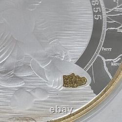 Ruée vers l'or américaine Californie Pièce en argent plaqué or 24k accentuée Jumbo 4