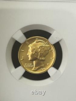 SASA 2016 W 10C Dime en Mercure 1/10 Oz Or NGC SP70 Premières Émissions