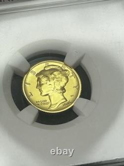 SASA 2016 W 10C Dime en Mercure 1/10 Oz Or NGC SP70 Premières Émissions