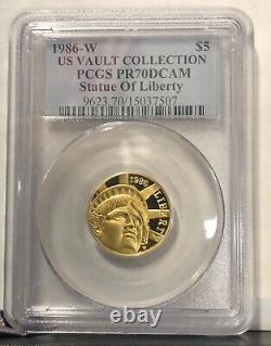 STATUE DE LA LIBERTÉ 1986-W $5 Or UNE PREUVE GEM PCGS PR-70-&-AUSSI RARE QU'IL EST POSSIBLE