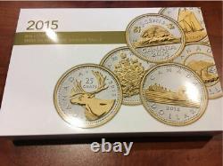 Série De Grosses Pièces Canada 2015 De 6 Pièces D’argent Pur Avec Placage D’or