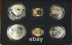 Set de 6 pièces en or et argent commémoratives non circulées et en épreuve du 30e anniversaire de Mount Rushmore de 1991