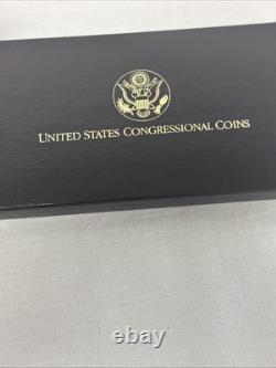 Set de Preuves Congressionnelles Américaines de 1989 avec 3 Pièces : Or 5 $, Argent 1 $, demi