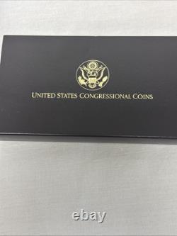 Set de Preuves Congressionnelles Américaines de 1989 avec 3 Pièces : Or 5 $, Argent 1 $, demi