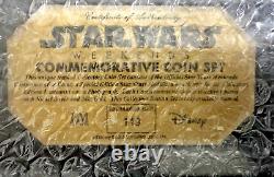 Set de pièces commémoratives en or 24 carats Star Wars Disney Weekend avec surcharge en or 24 carats LE 140/250