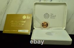 Souverain d'or de Grande-Bretagne 2013 91,67 % or Boîte commémorative de naissance royale COA