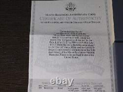US Mint 1991 Mt Rushmore Anniversary 3 Coin $5 West Pt Gold & Silver Proof Set   <br/>  
 <br/>  
 La Monnaie des États-Unis 1991 Mt Rushmore Anniversaire Ensemble de preuve en or et en argent de 3 pièces de $5 West Pt