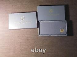 US Mint 1991 Mt Rushmore Anniversary 3 Coin $5 West Pt Gold & Silver Proof Set  	 <br/>
 	<br/>La Monnaie des États-Unis 1991 Mt Rushmore Anniversaire Ensemble de preuve en or et en argent de 3 pièces de $5 West Pt