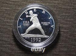 US Mint 1992 Jeux olympiques Ensemble de preuves de 3 pièces de monnaie de 5 $ en or et en argent de West Pt