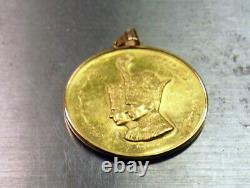 Uk Mint 900 Or Rare C1968-1ère Année Coin Couronnement Shah / Pendentif 26.3 Gr, Boîte