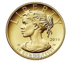 Us American Liberty $10 Dollars Proof Gold Coin 1/10 Oz, 2018