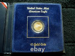 Us Mint 2001 1/10 $5 Gold American Eagle Coin Looks Bu Exemple Non Circulé