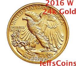 Walking Liberté Half Dollar 2016 W. Gold Coin Du Centenaire 9999 24 Carats 1916 16xa