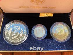 World Cup USA 1994 Série Commémorative 3-coin Gold & Silver Missing Coa