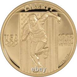 XXV Olympiade Commémorative 1992 W 90 % Gold Proof 5 $ Pièce